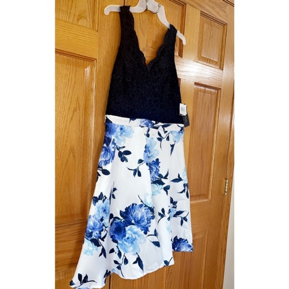 Women’s Formal Dress Plus Size 14W 16W City Studios A-Line Blue Glitter-Lace